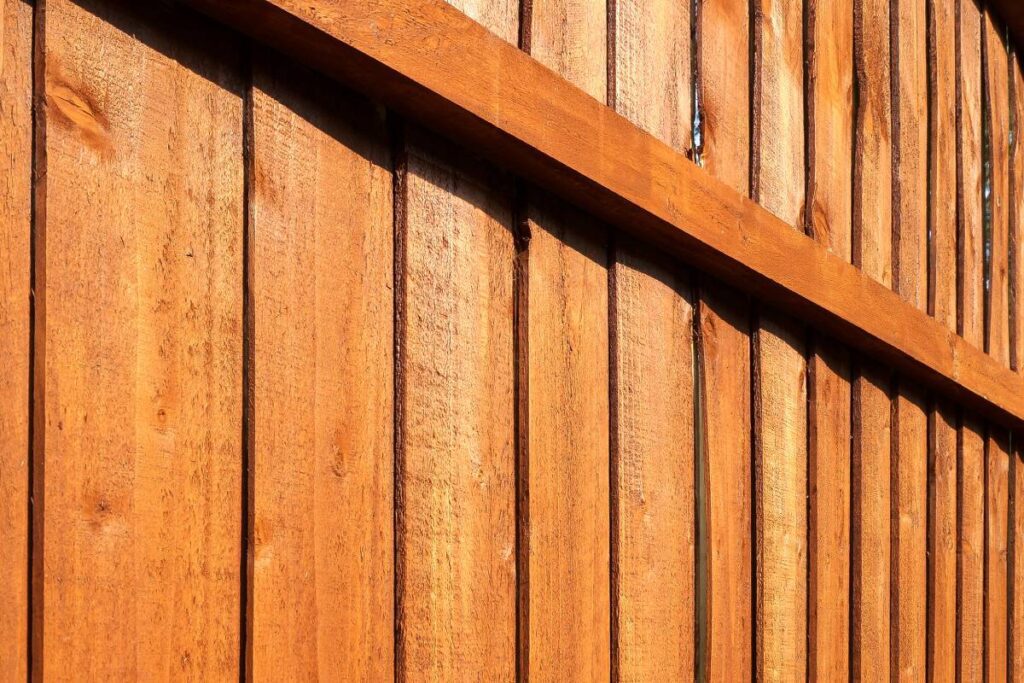 Pine wood fence outside a home near Nicholasville, KY