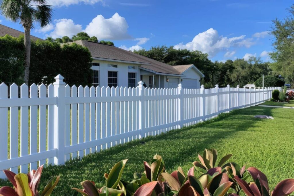 Wooden picket fence in a suburb near Nicholasville, KY